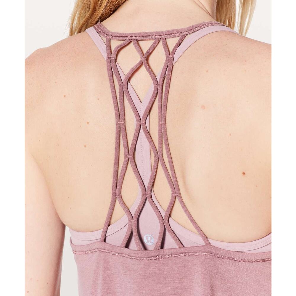 Lululemon Tank Love Knot Heathered Figue pink purple size 6 yoga